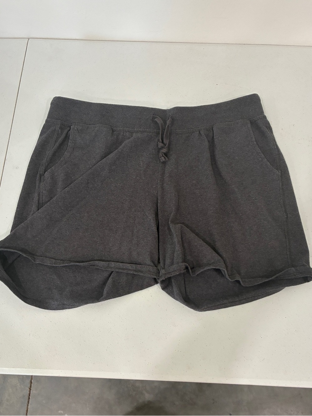 Hanes Gray Jersey Drawstring Shorts Size XL Pockets Style 09264 Athletic Lounge